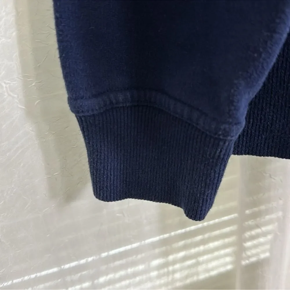 adidas S Navy Black Burgundy Trefoil Crewneck Cotton Pullover